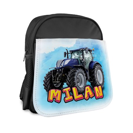 Plecak dla przedszkolaka - niebieski, bądź czarny- Traktor z imieniem - różne wzory- .