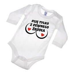 Body dla maluszka z napisem - Piję tylko z pewnego źródła - wzór 1.