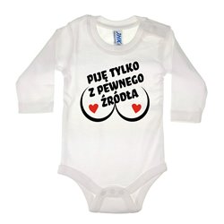 Body dla maluszka z napisem - Piję tylko z pewnego źródła - wzór 1. 2