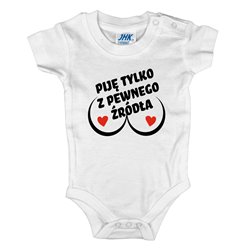 Body dla maluszka z napisem - Piję tylko z pewnego źródła - wzór 1. 2