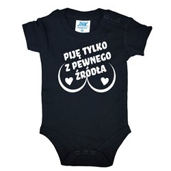 Body dla maluszka z napisem - Piję tylko z pewnego źródła - wzór 1. 2