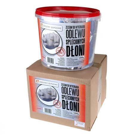 Zestaw do odlewu splecionych dłoni - z okazji ślubu, na Walentynki, rocznicę...- wersja z wiaderkiem 1kg.