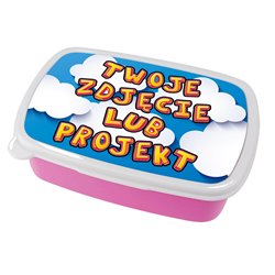Pudełko na kanapki - śniadaniówka z Twoim zdjęciem, projektem- różowa.