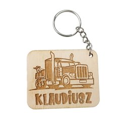 Brelok na dzień chłopaka - ciężarówka - z imieniem.