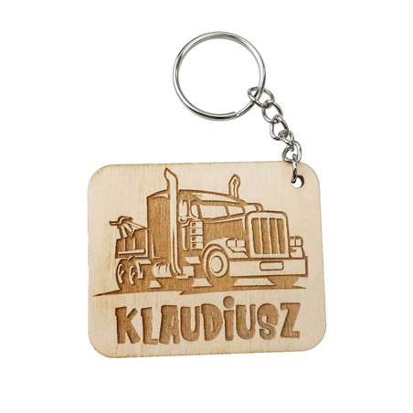 Brelok na dzień chłopaka - ciężarówka - z imieniem.