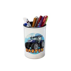Pojemnik na przybory szkolne personalizowany (kredki, ołówki, długopisy)  "Traktor". 2