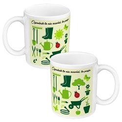 Kubek 330 ml kolorowy ogrodnika z personalizacją, bądź bez. 2