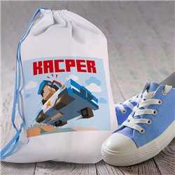 Worek dla przedszkolaka - Minecraft policja - personalizowany - zmień imię. 2