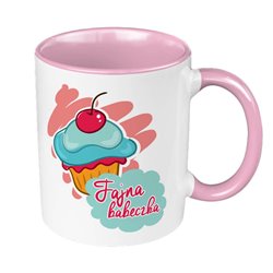 Kubek 330 ml kolorowy z grafiką "Fajna Babeczka".