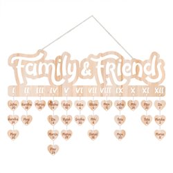 Urodziny mojej rodziny "Family & Friends" (wersja angielska)- kalendarz z grawerem.