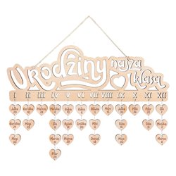Urodziny naszej klasy- kalendarz z grawerem.