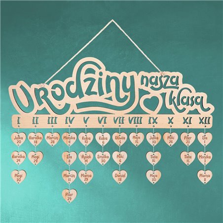 Urodziny naszej klasy- kalendarz z grawerem.