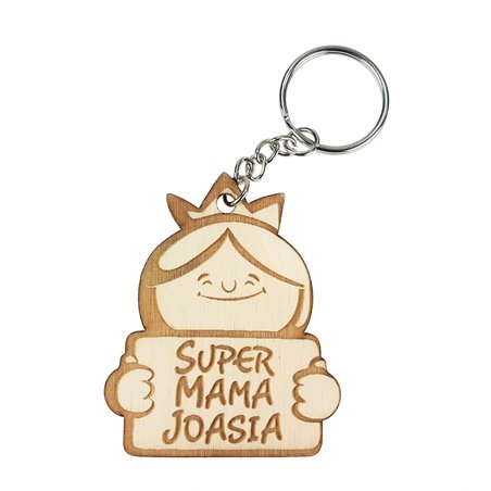 Brelok dla mamy - Super mama - z imieniem.