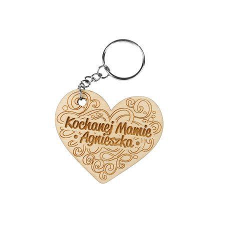 Brelok dla mamy - Kochanej Mamie - serce z imieniem.