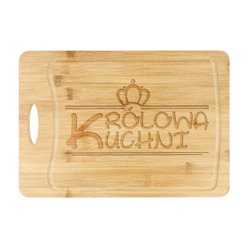 Deska do krojenia, bambusowa z grawerem "Królowa Kuchni"- super prezent na dzień mamy.