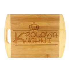 Deska do krojenia, bambusowa z grawerem "Królowa Kuchni"- super prezent na dzień mamy.