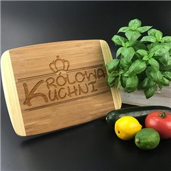Deska do krojenia, bambusowa z grawerem "Królowa Kuchni"- super prezent na dzień mamy. 2