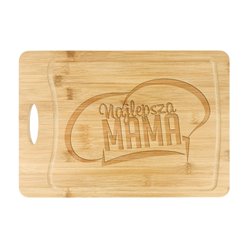 Deska do krojenia, bambusowa z grawerem "Najlepsza Mama" - super prezent na dzień mamy.