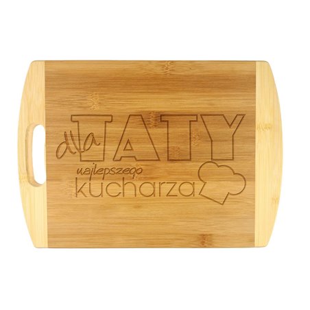 Deska do krojenia, bambusowa z grawerem "Najlepszy Kucharz"  - super prezent na dzień taty.