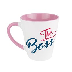 Kubek latte z napisem "The Boss".