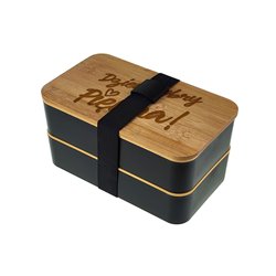 Pudełko na kanapki - dwupoziomowa śniadaniówka z napisem "Dzień Dobry Piękna". 2