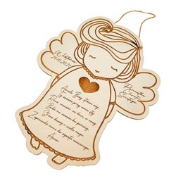 Pamiątka chrztu świętego aniołek z modlitwą- wzór 2. 2