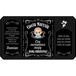 Personalizowana etykieta na alkohol w stylu Jack Daniel's dla Rodziców Chrzestnych. 2