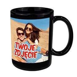Czarny kubek XXL z Twoim zdjęciem 450ml. 2