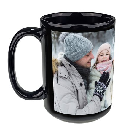 Czarny kubek XXL z Twoim zdjęciem 450ml.