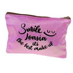 Super kosmetyczka różowa z brokatem - Smile. 2