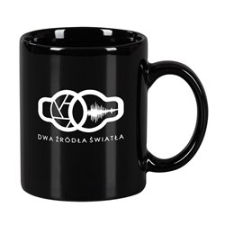 Czarny kubek 330 ml z kolekcji "Dwa źródła światła"- wzór 1.