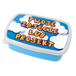 Pudełko na kanapki - śniadaniówka z Twoim zdjęciem, projektem- niebieska.