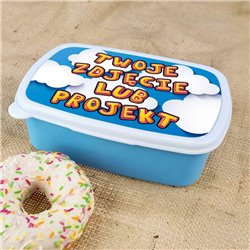 Pudełko na kanapki - śniadaniówka z Twoim zdjęciem, projektem- niebieska. 2