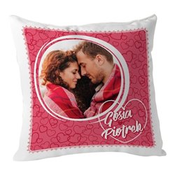 Poduszka na Walentynki ze zdjęciem oraz imionami zakochanych- wzór 5.