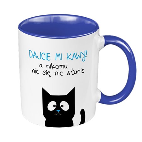 Kubek 330 ml kolorowy z grafiką dla miłośnika kawy.