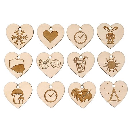 Serduszka kończące do kalendarza - Urodziny mojej rodziny.