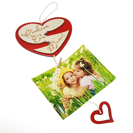 Zawieszka na ścianę - serce z grawerem dla mamy.