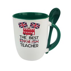 Kubek z łyżeczką dla nauczycielki angielskiego - The best english teacher. 2