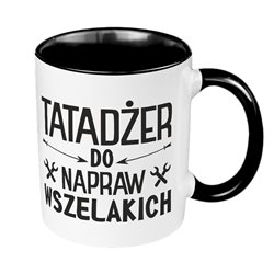Kubek 330 ml kolorowy dla taty z napisem "Tatadżer".