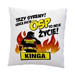 Poduszka z grafiką dla strażaka.