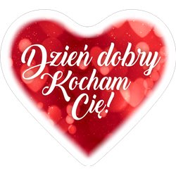 Poduszka serce z grafiką "Dzień dobry Kocham Cię"- wersja 2 -prezent na Walentynki. 2