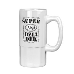 Super kufel na piwo z nadrukiem dla dziadka "Super Dziadek nr. 1".