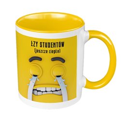 Kubek 330 ml kolorowy "Na łzy studentów"- piękny prezent z okazji Dnia Nauczyciela.
