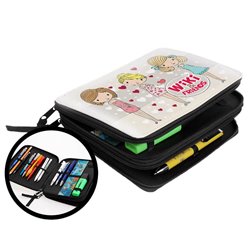 Duży piórnik dwukomorowy dla pierwszoklasisty - Lalki -... 2