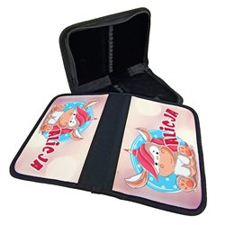 Piórnik dwustronny "Jednorożec" oraz imieniem Twojego dziecka.