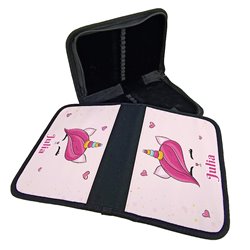 Piórnik dwustronny "Jednorożec Buźka" oraz imieniem Twojego dziecka.