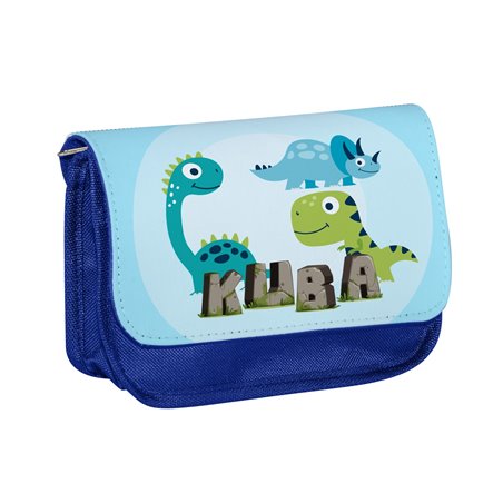 Piórnik personalizowany z imieniem dziecka z grafiką "Dinozaury"-różne wzory.