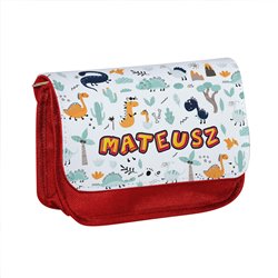 Piórnik personalizowany z imieniem dziecka z grafiką "Dinozaury"-różne wzory. 2