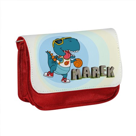 Piórnik personalizowany z imieniem dziecka z grafiką "Dinozaury"-różne wzory.