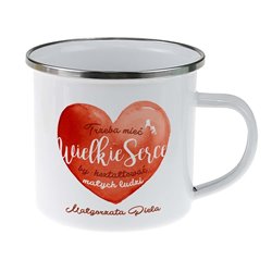 Kubek emaliowany biały specjalnie dla nauczyciela... 2